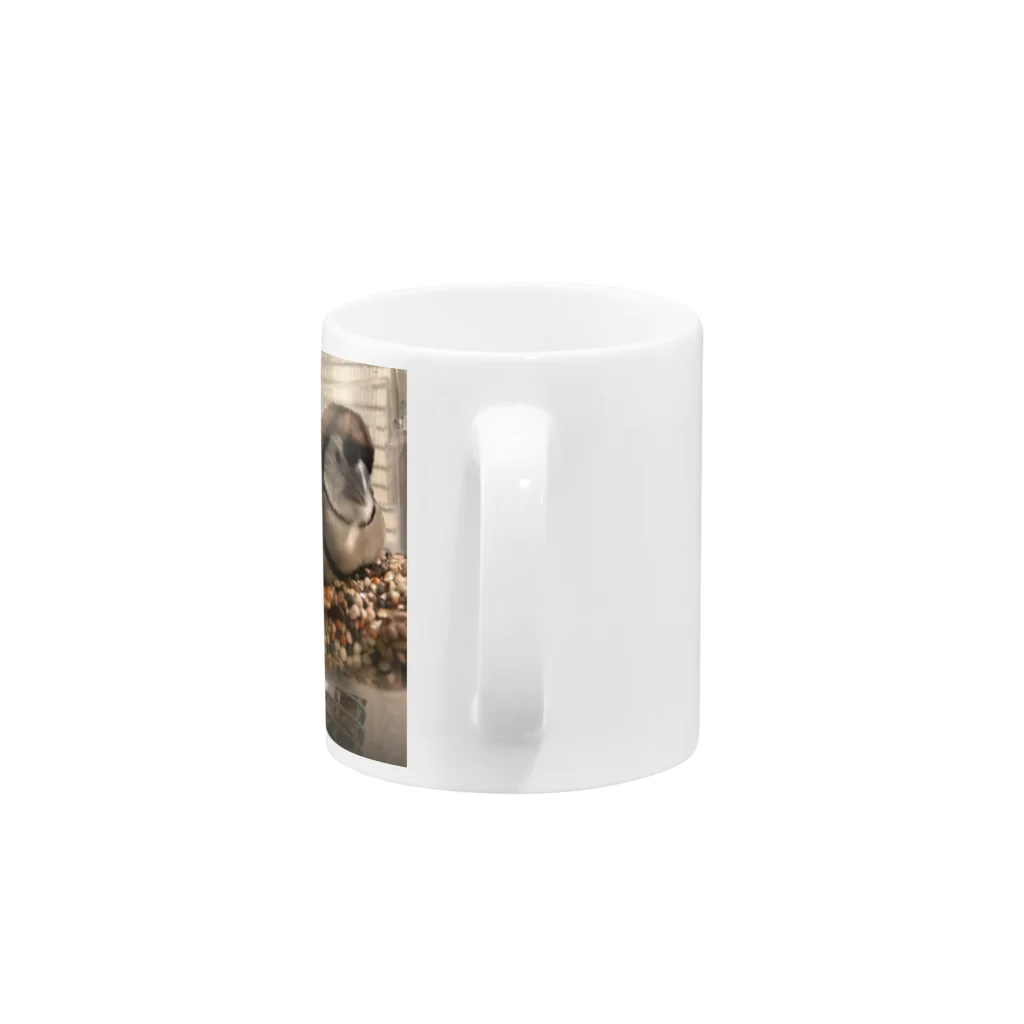 French73【きせかえショップ】の餌箱に凸するカノコスズメ Mug :handle