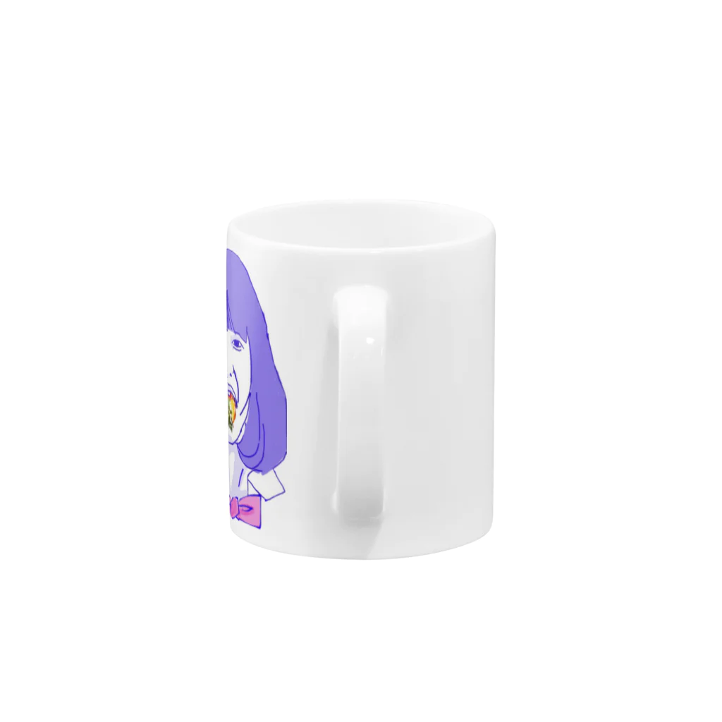 へのいちごをほおばる女 Mug :handle