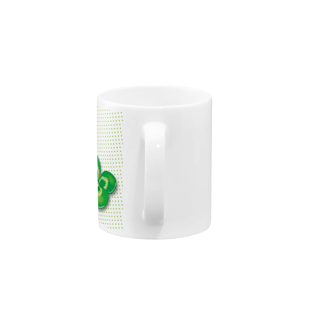いわこ@広島弁LINEスタンプ販売中のクローバー緑ドット Mug :handle