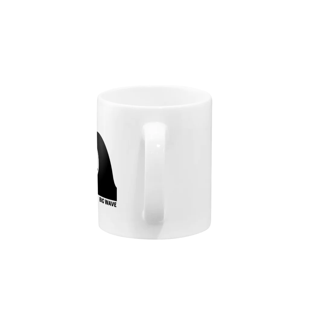 too muchの人間用のBIG WAVE　黒 Mug :handle