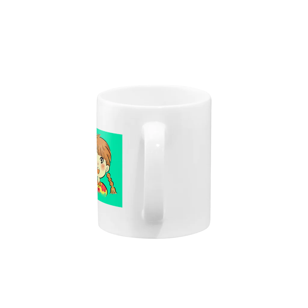 ちゅうるのおさげれとろがーる（青） Mug :handle