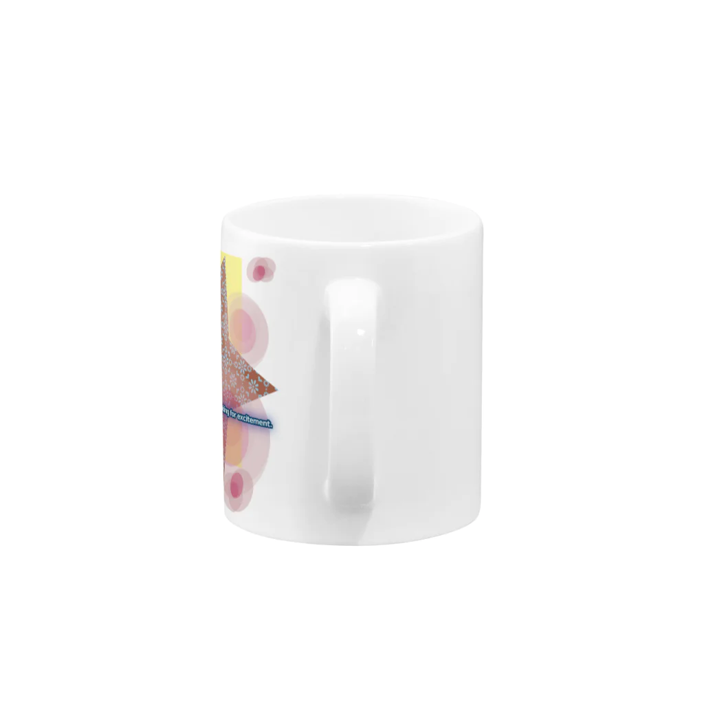 キャッツハンド：suzuriショップのEnjoy every day looking for excitement. Mug :handle