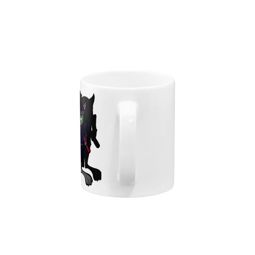 black38の忍者ねこ(=‘ｘ‘=) Mug :handle