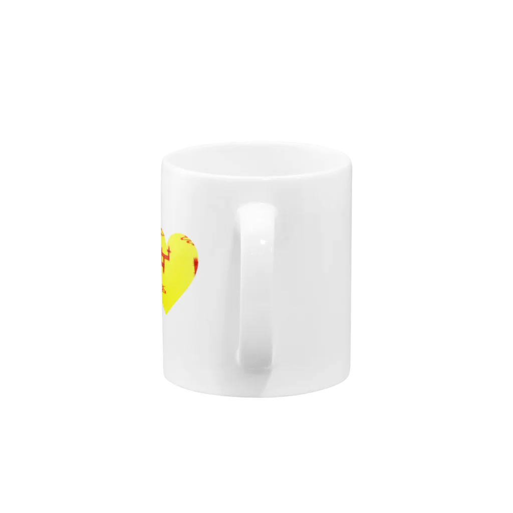 ♡Hanuru´ｓ shop♡の黄色の絣ハート Mug :handle