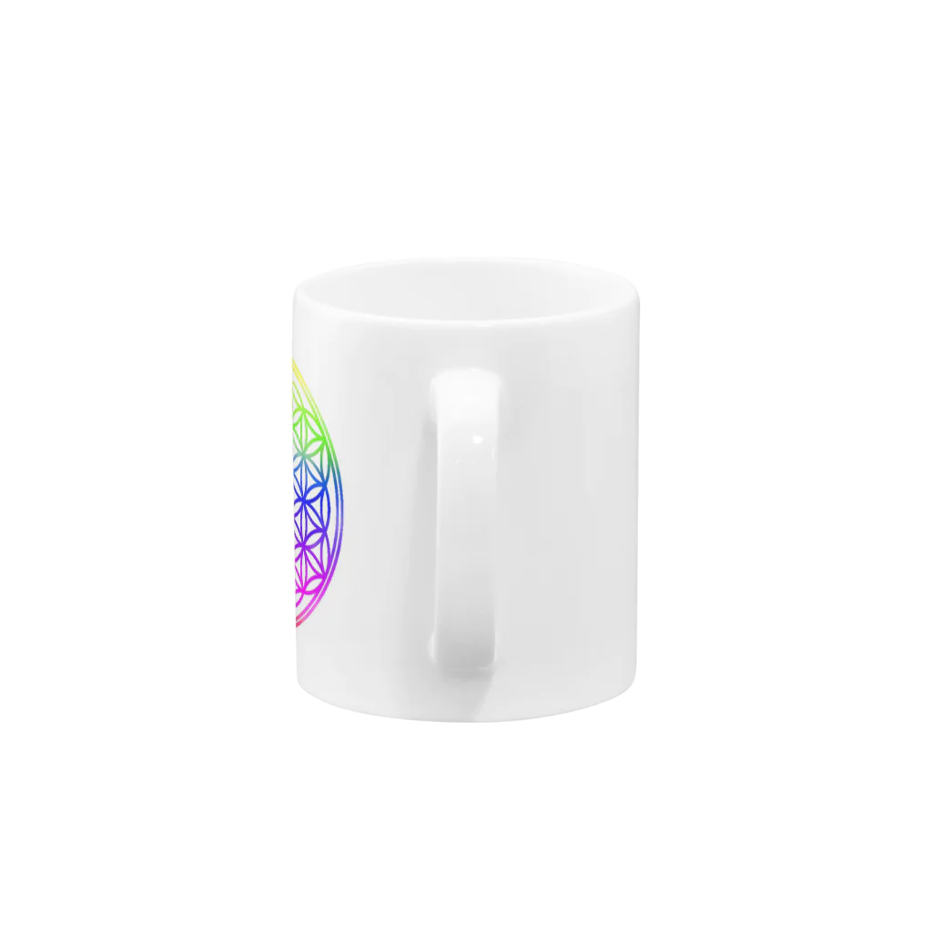 seide.blume～Ｄ＊Ｒ～のフラワーオブライフ(レインボー) Mug :handle