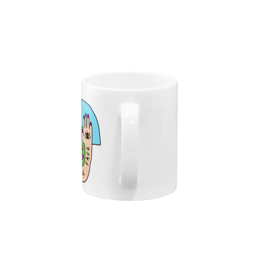 1104のFAKE THE FACE Mug :handle