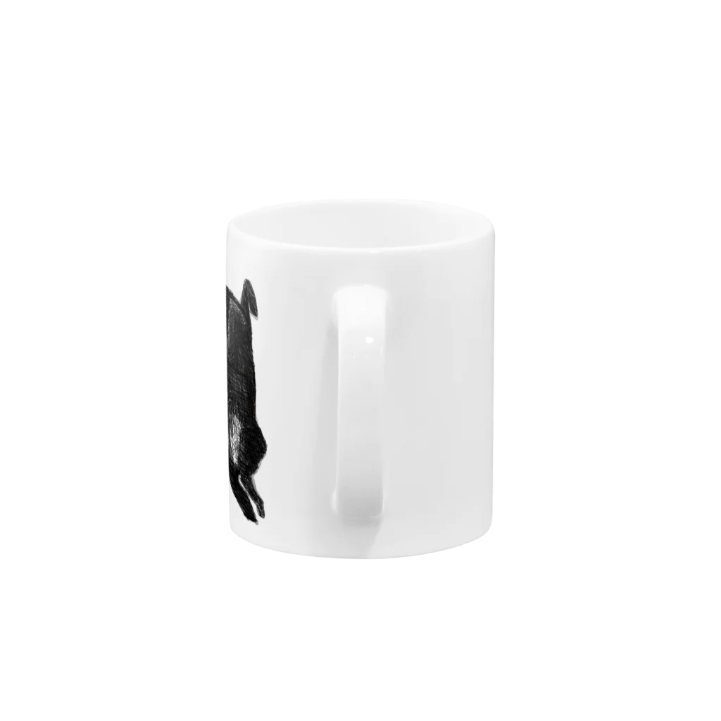 AtelierBoopのフラットコーテッドレトリバー Mug :handle