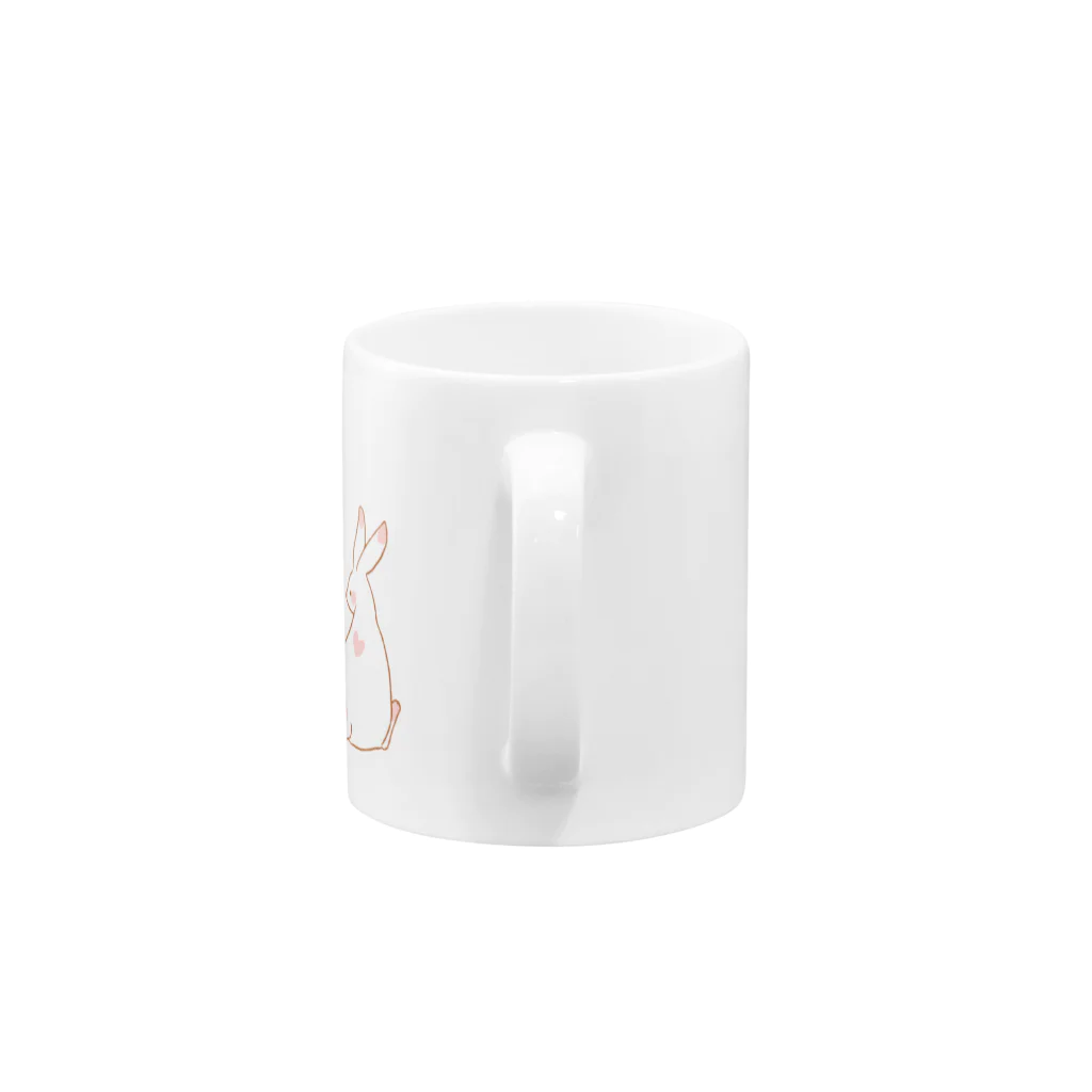 peaches-momokoのおはなうさぎちゃん（赤） Mug :handle
