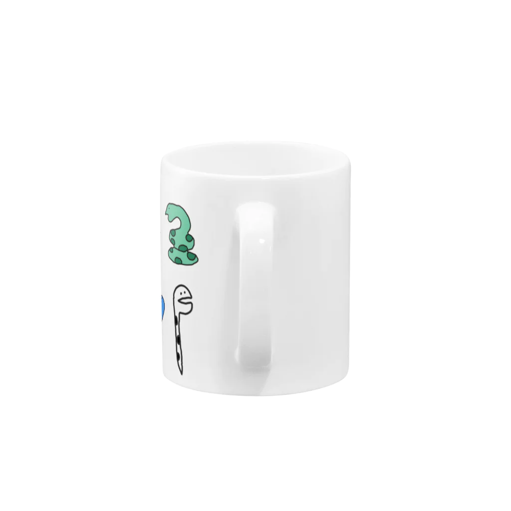 bush de Noel グッズ通販のカラフルヘビくん1 Mug :handle