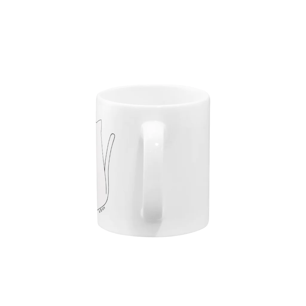猫丸のしかくねこ白 Mug :handle