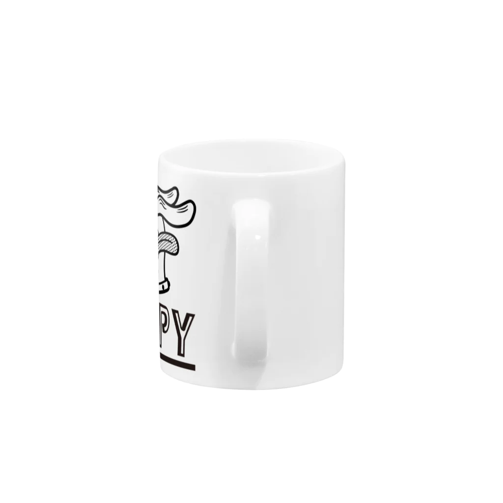 nidan-illustrationのhappy dog (black ink) Mug :handle