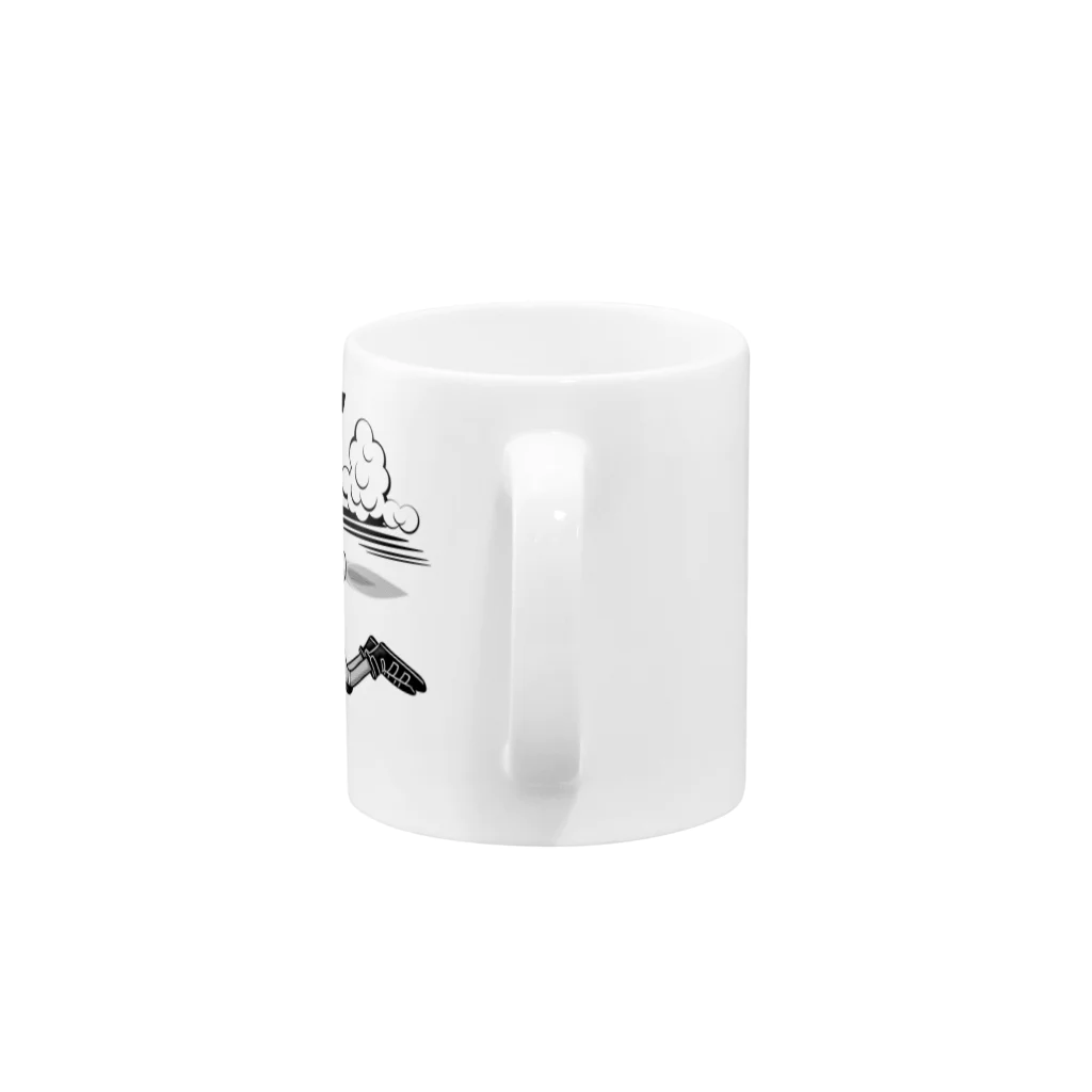 nidan-illustrationのhappy dog -JET- (black ink) Mug :handle