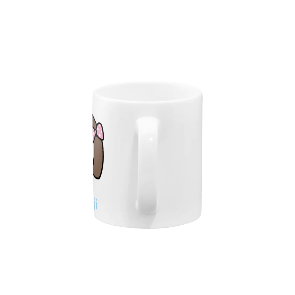 うさぎまるえkawaiishop のほじほじシリーズ『茶髪女の子』 Mug :handle