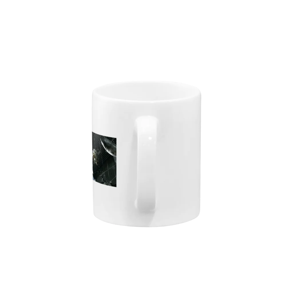 U字の水槽のカワウソ顔の友達にあげたい品 Mug :handle