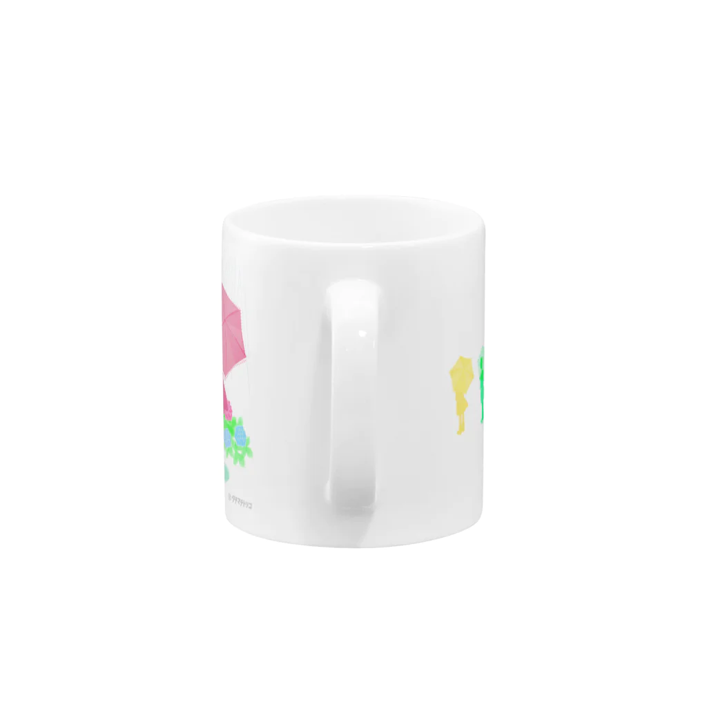 タチマチトリコのあめとあじさいとわたし　ピンク Mug :handle