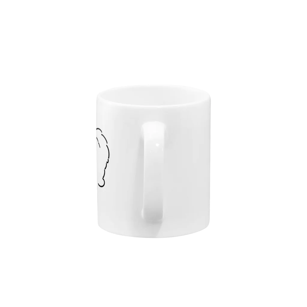 ハヤマの白い犬 Mug :handle