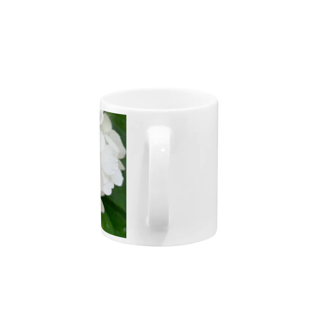 m.petite 8/1～creema store 二子玉川ライズの白紫陽花から落ちる雫 Mug :handle