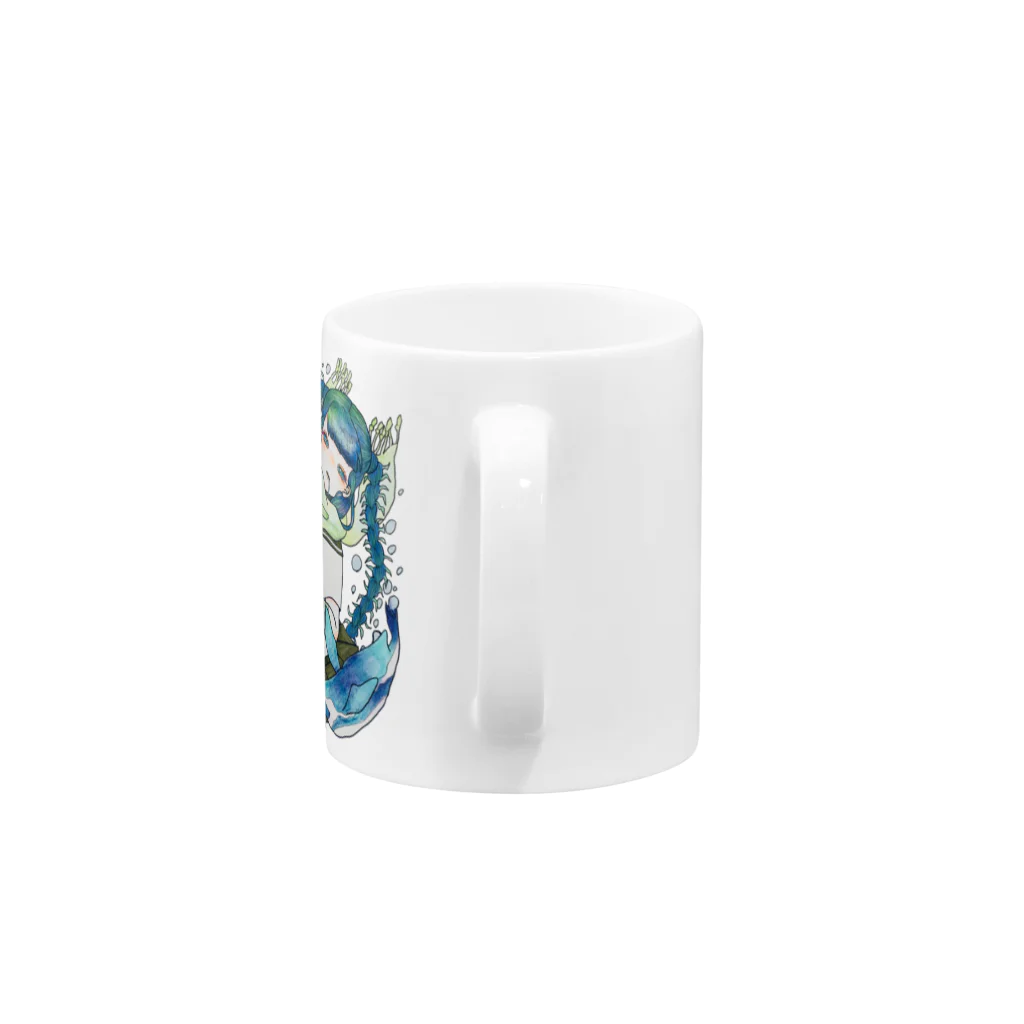 みみずの青に沈む Mug :handle