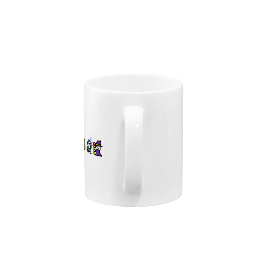 【ドット絵】ネコブレ商店のネコ勇者vsトカゲ星人 Mug :handle