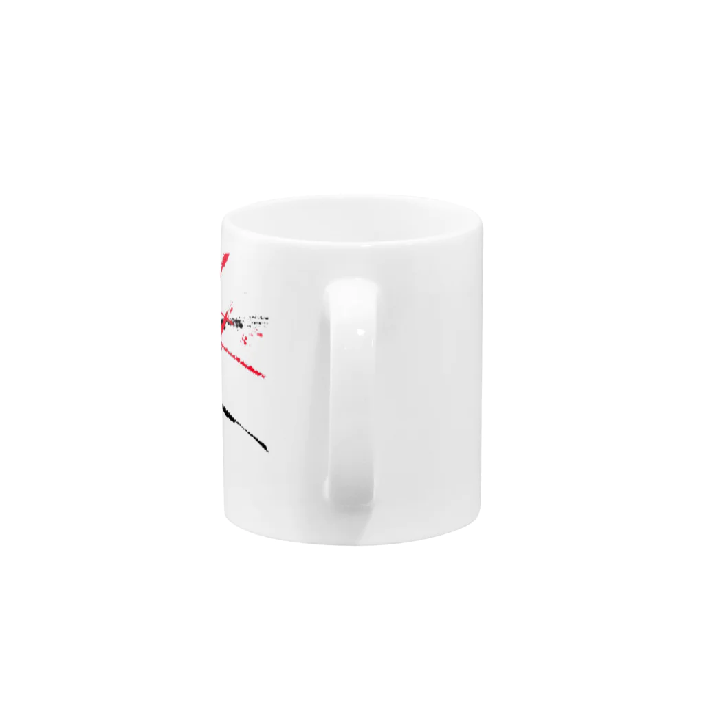 やのけんサイズのやのペイント（赤／黒） Mug :handle