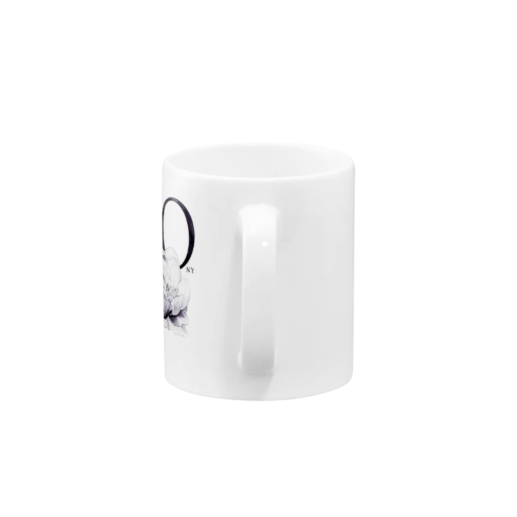 t-mituneのPEONY_花と蕾 Mug :handle