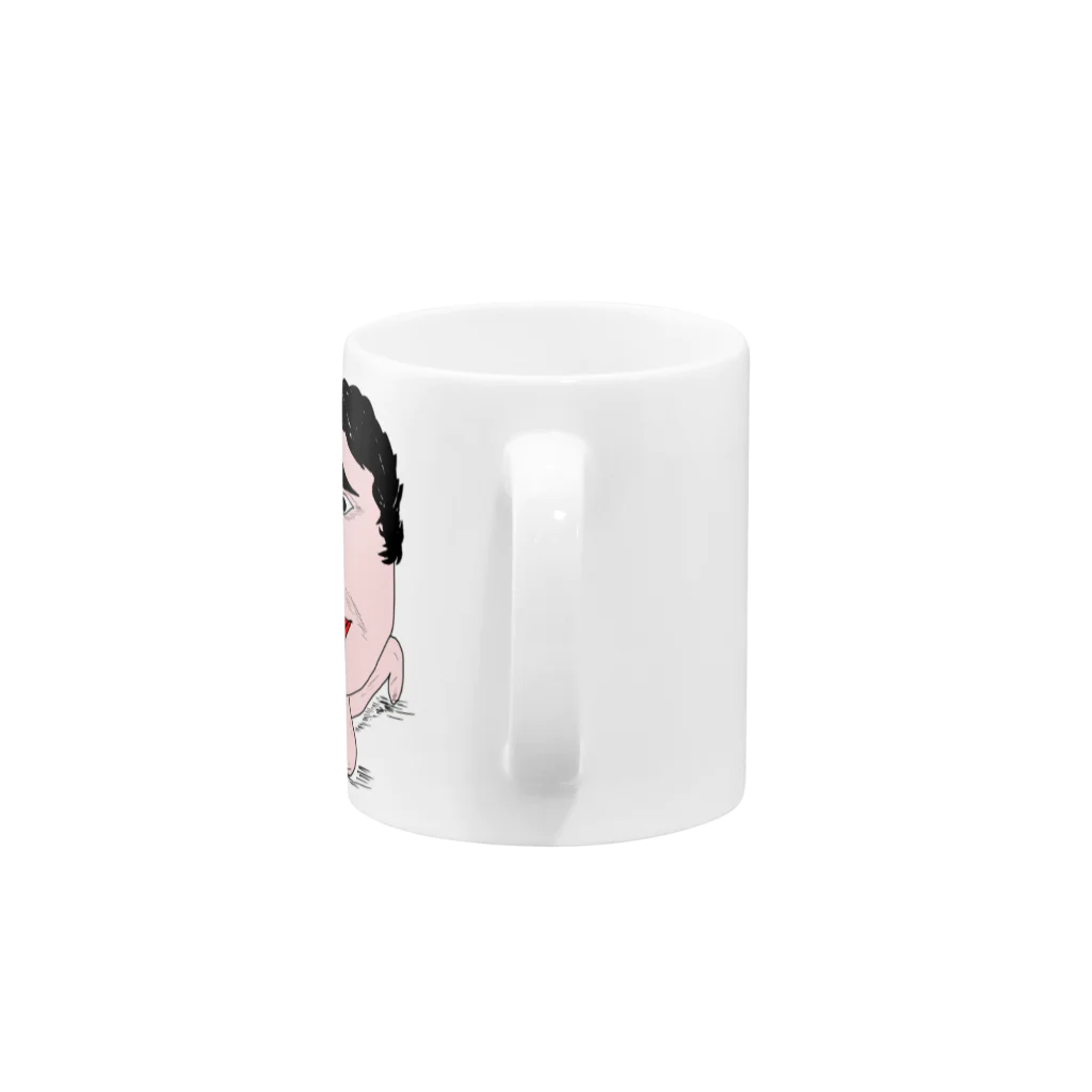 HANAGE WORKSの人面犬・おさむちゃん Mug :handle