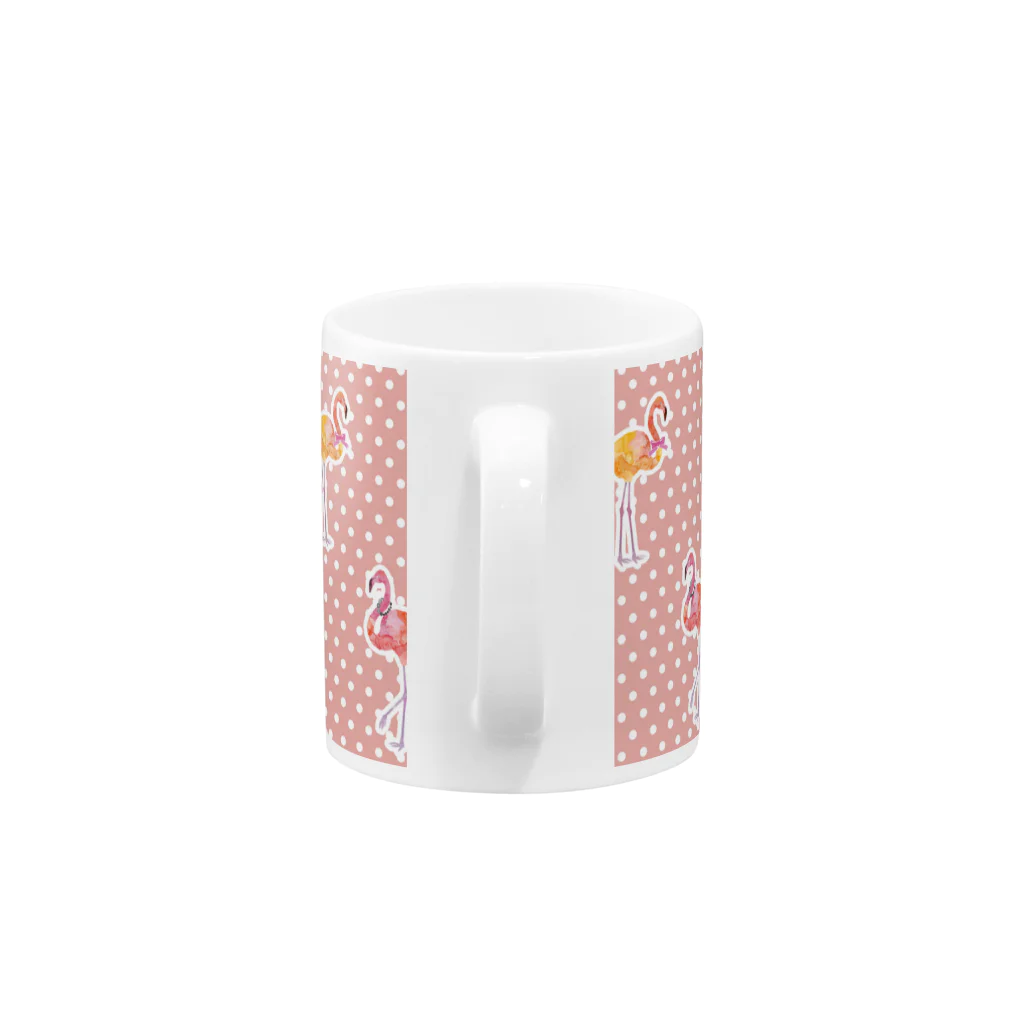 Ellieのフラミンゴとカフェタイム Mug :handle