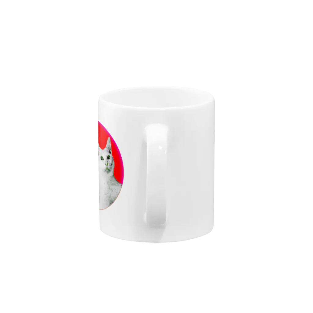 ねこだいすきばばあのHINOMARU NEKO Mug :handle