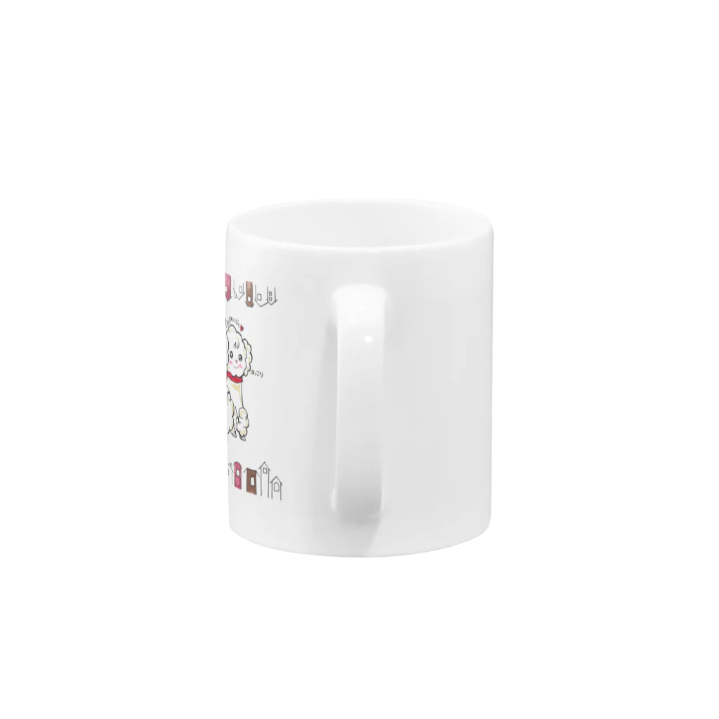 あこぷちのなかよしトイプードル ほわいと Mug :handle