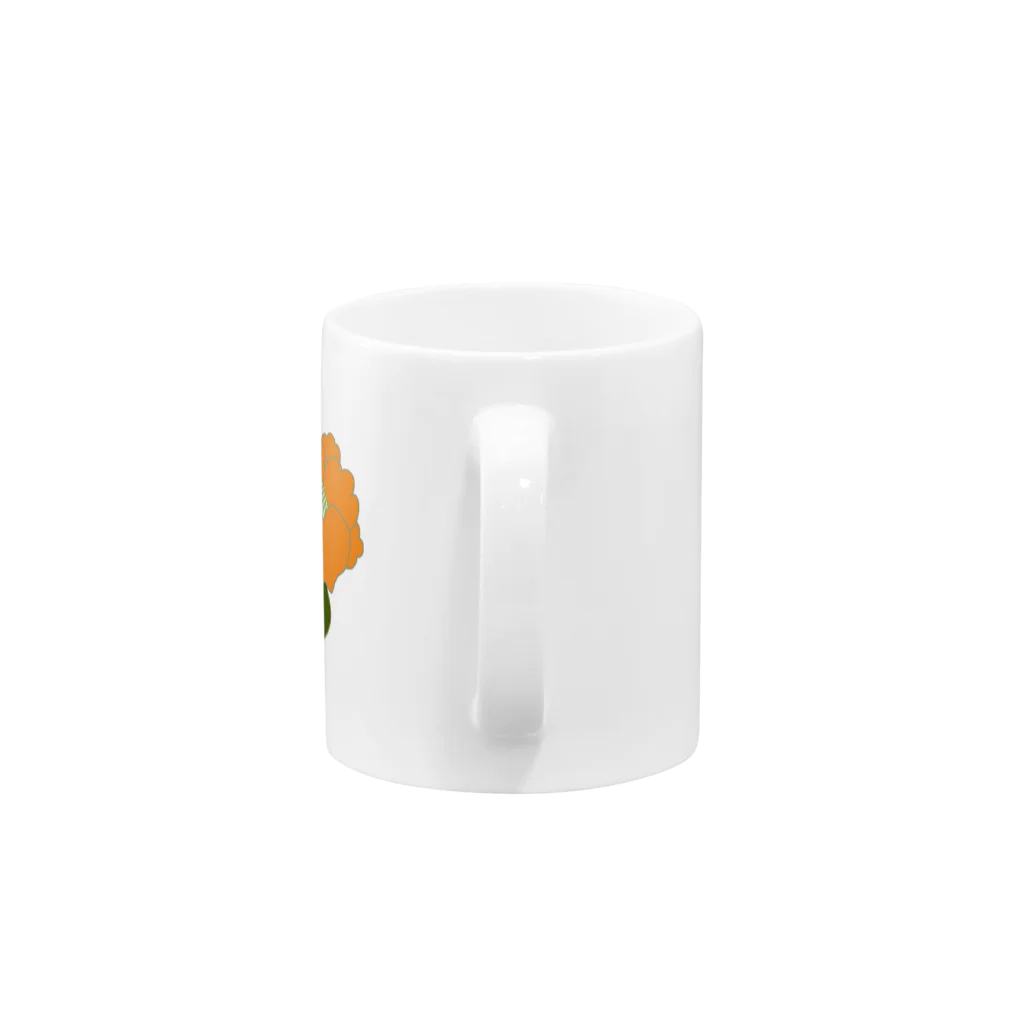竜太郎の椿　オレンジ Mug :handle
