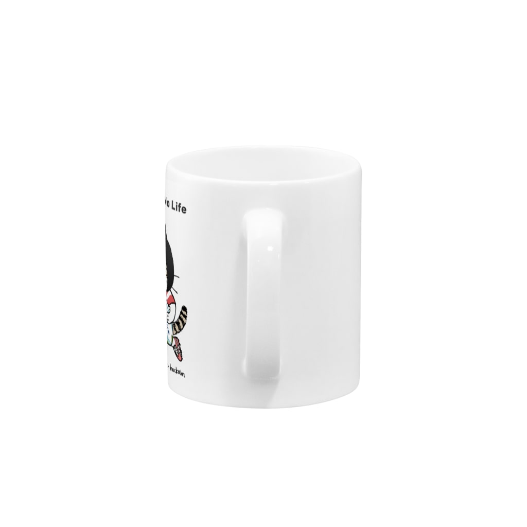 ほっかむねこ屋（アトリエほっかむ）のラグビーねこ Mug :handle