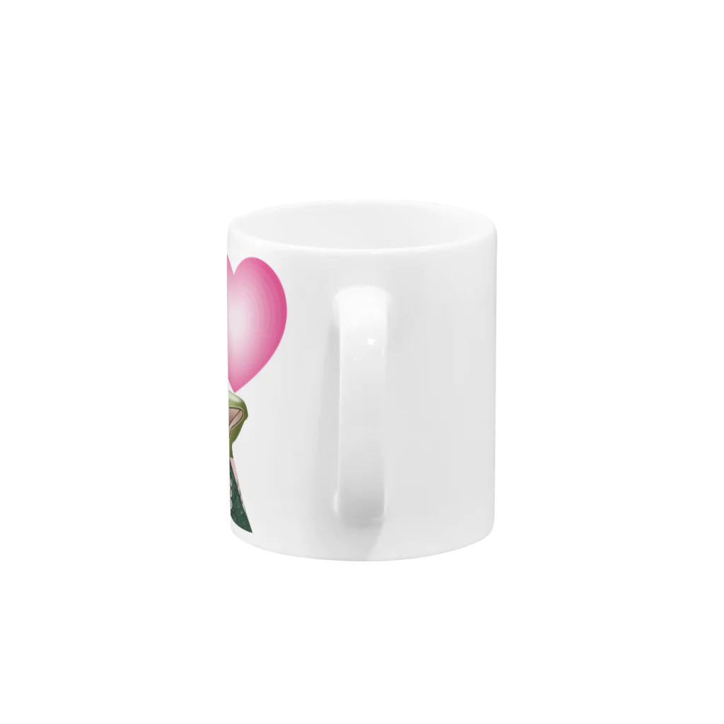 Drecome_Designの腕組みカエル Mug :handle