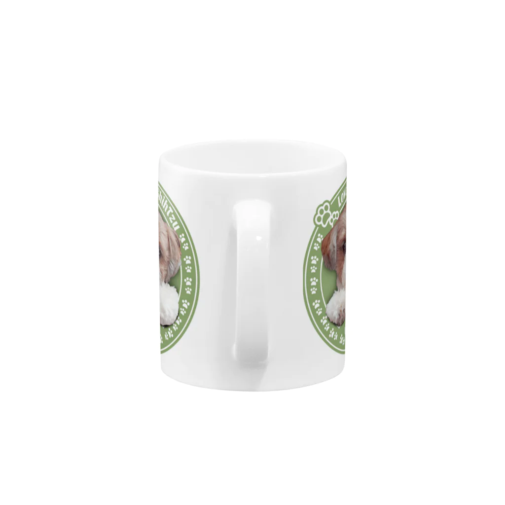 ぽんずのLovelyシーズー犬グッズのLovelyシーズーマグカップ（グリーン） Mug :handle