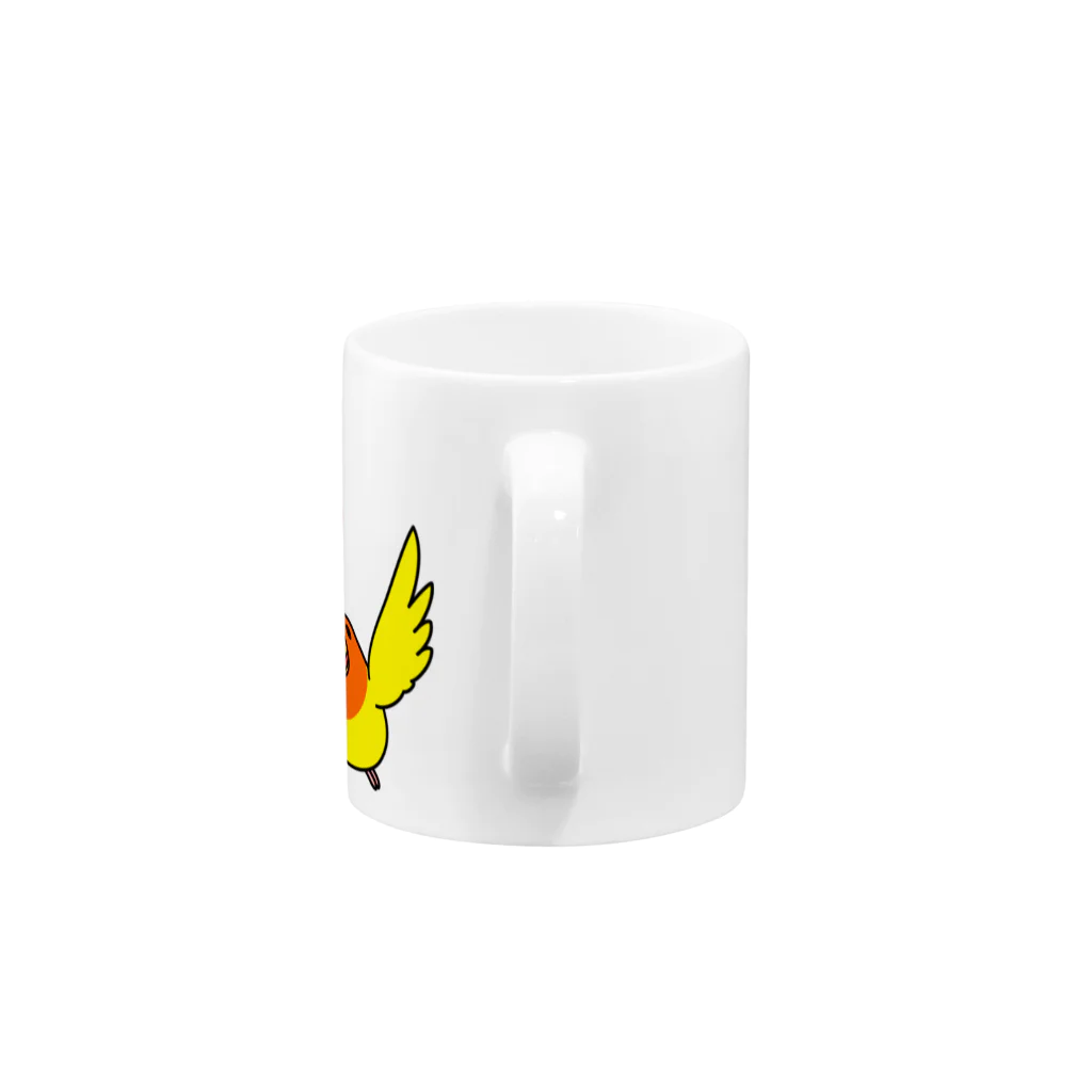 まめるりはことりのハイタッチなかよしコザクラインコ【まめるりはことり】 Mug :handle