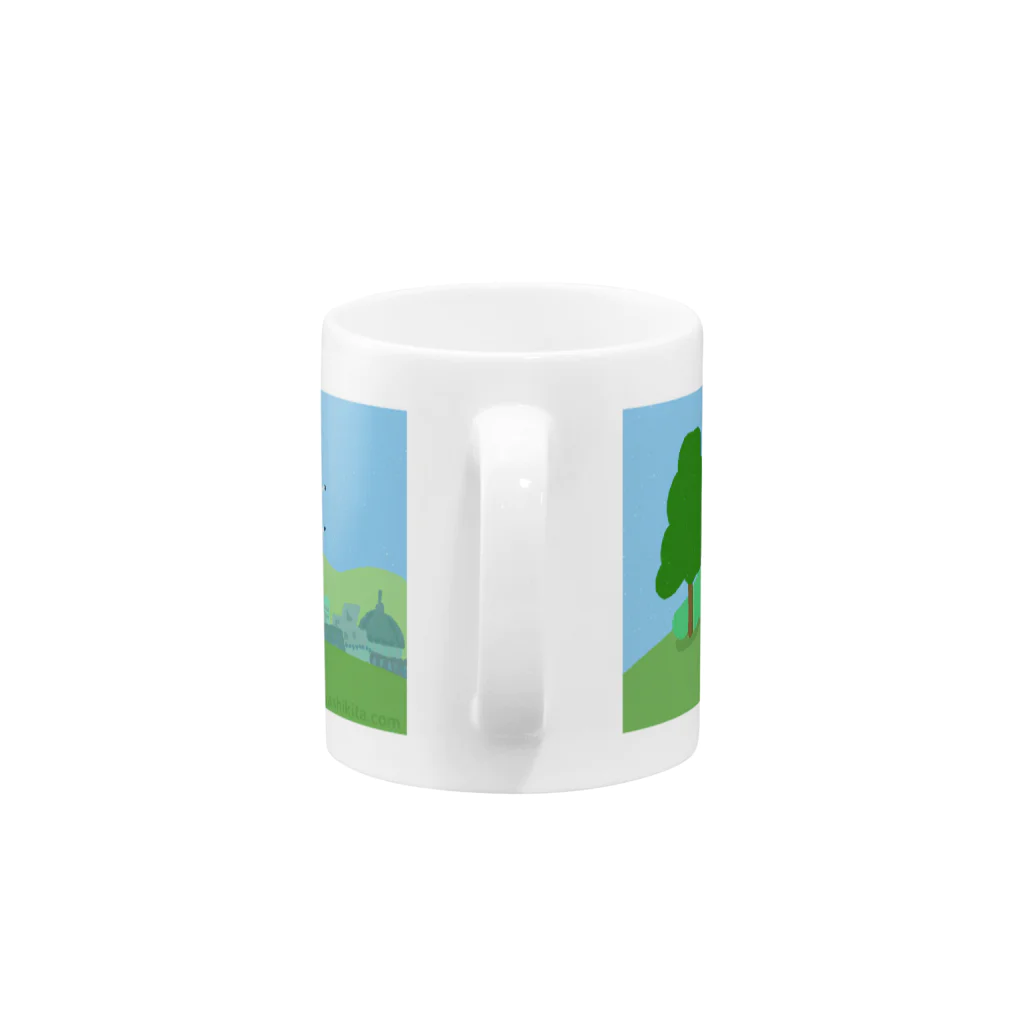 ワシキタチナツ|Illustrationの草むらで昼寝 Mug :handle