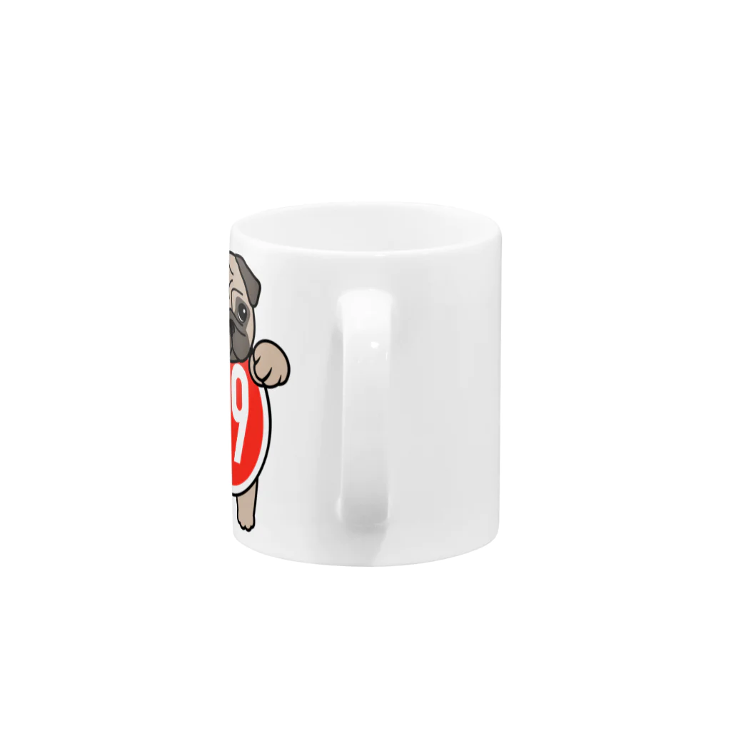 パグ PUG ぱぐ  OHMAI GALLERYのパグ-ぱぐ-PUG-パーグー グッズ Mug :handle