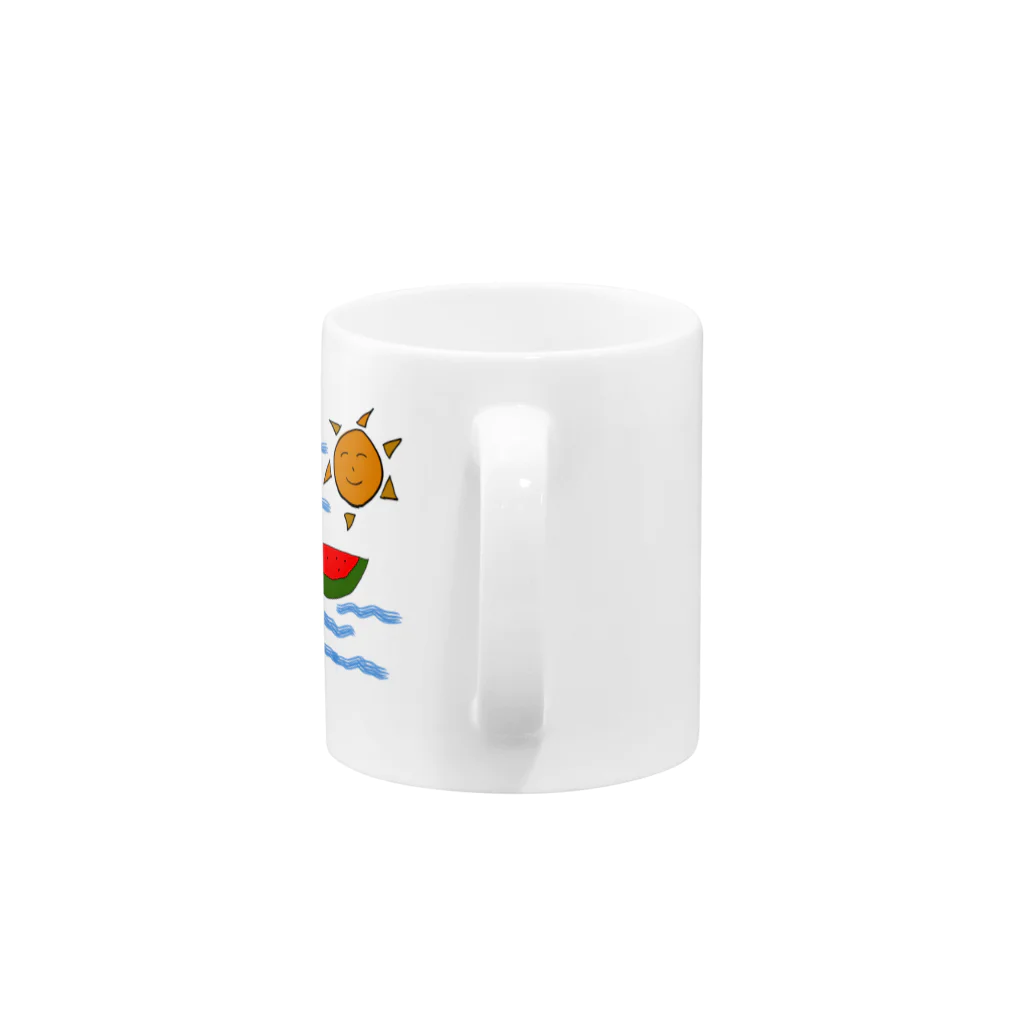 もそっちの太陽とスイカ Mug :handle