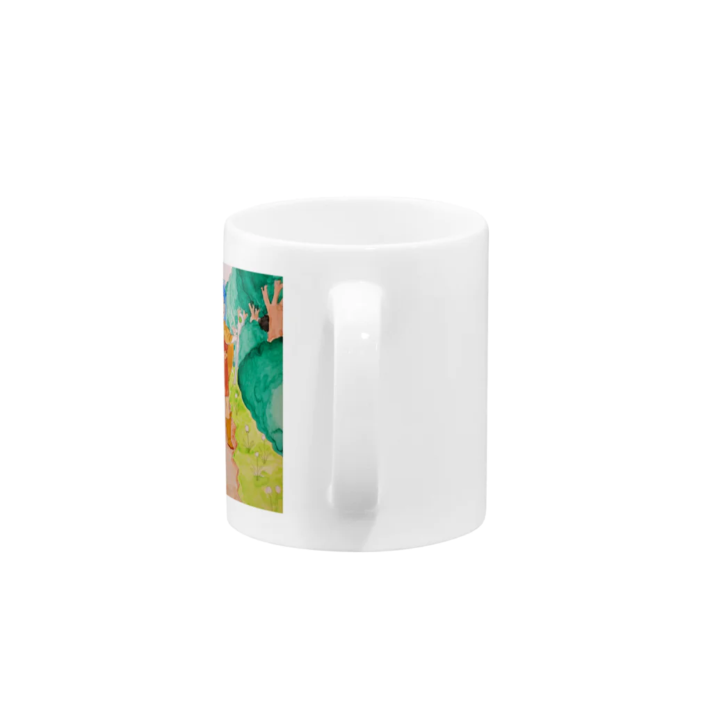 LIONの信仰的ショップの旅立ち Mug :handle