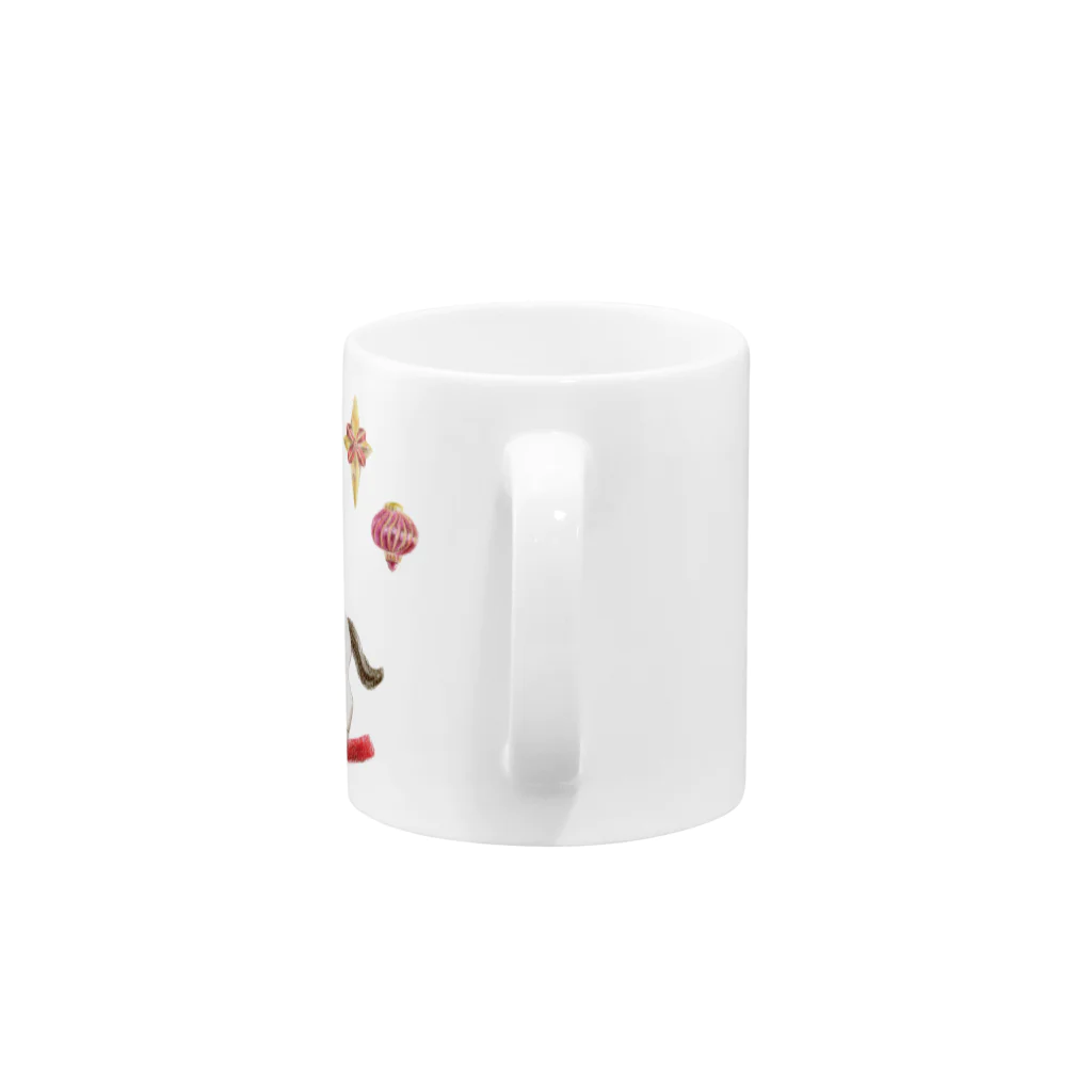Rihoのクリスマス  白い木馬 Mug :handle