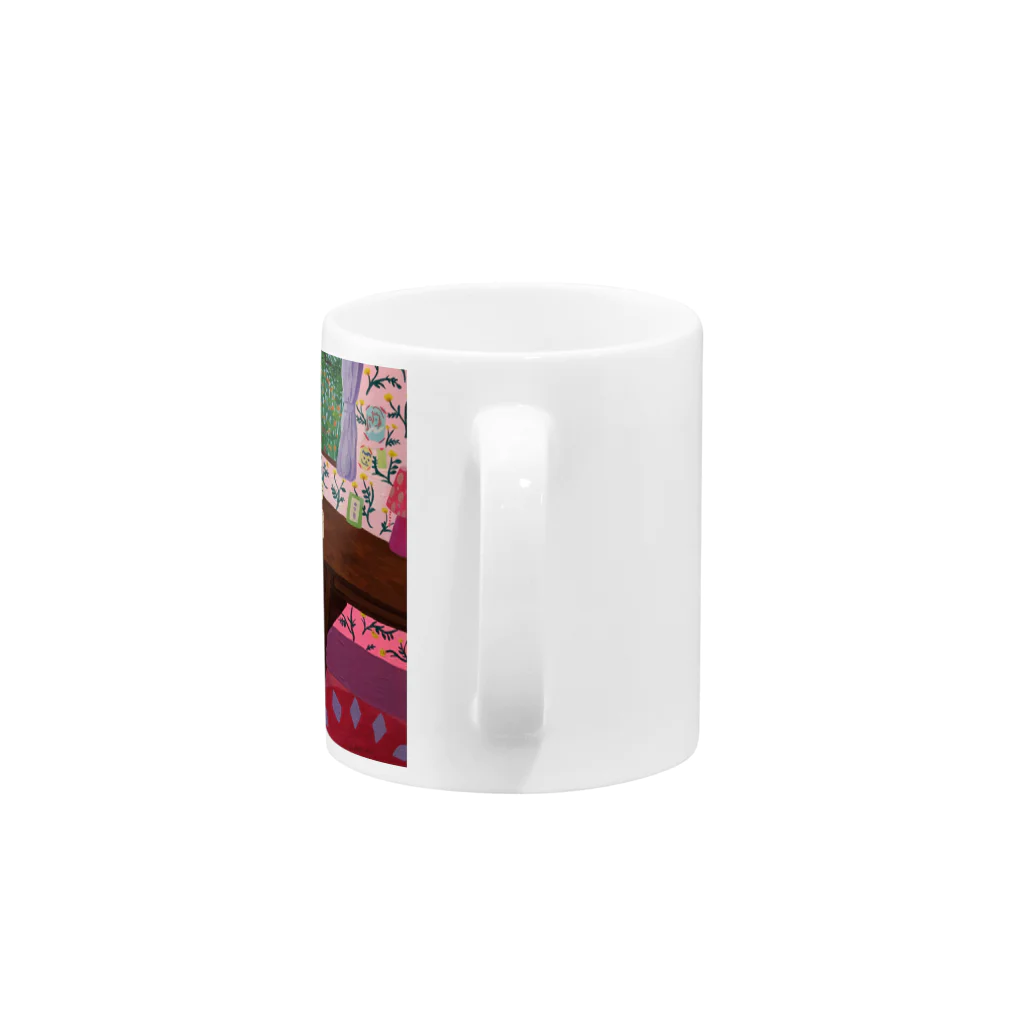 everything happens in the motelのAWAY FROM HERE Mug :handle