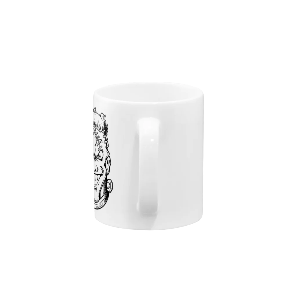 TOMOKUNIのフランケン FACE【モノクロ線画】 Mug :handle