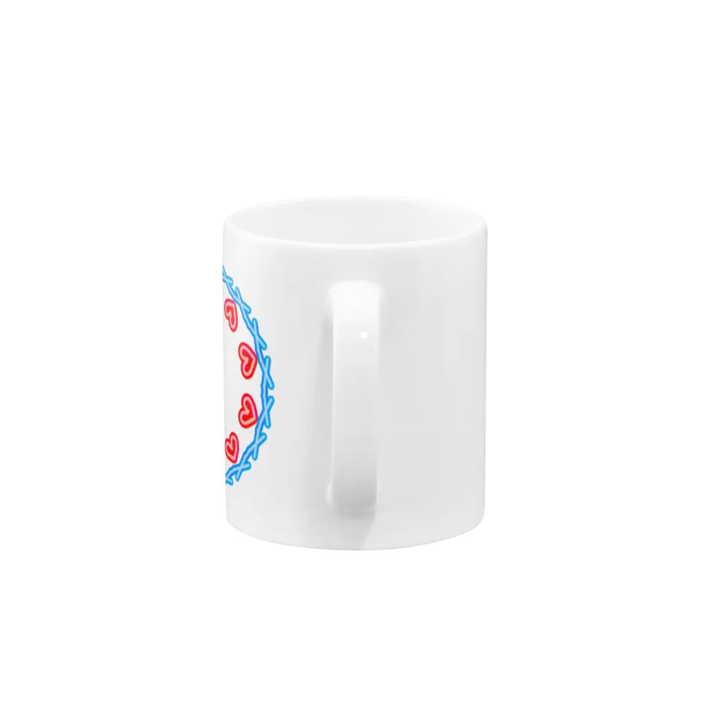 ラクガキのんびりのハートたっぷり Mug :handle