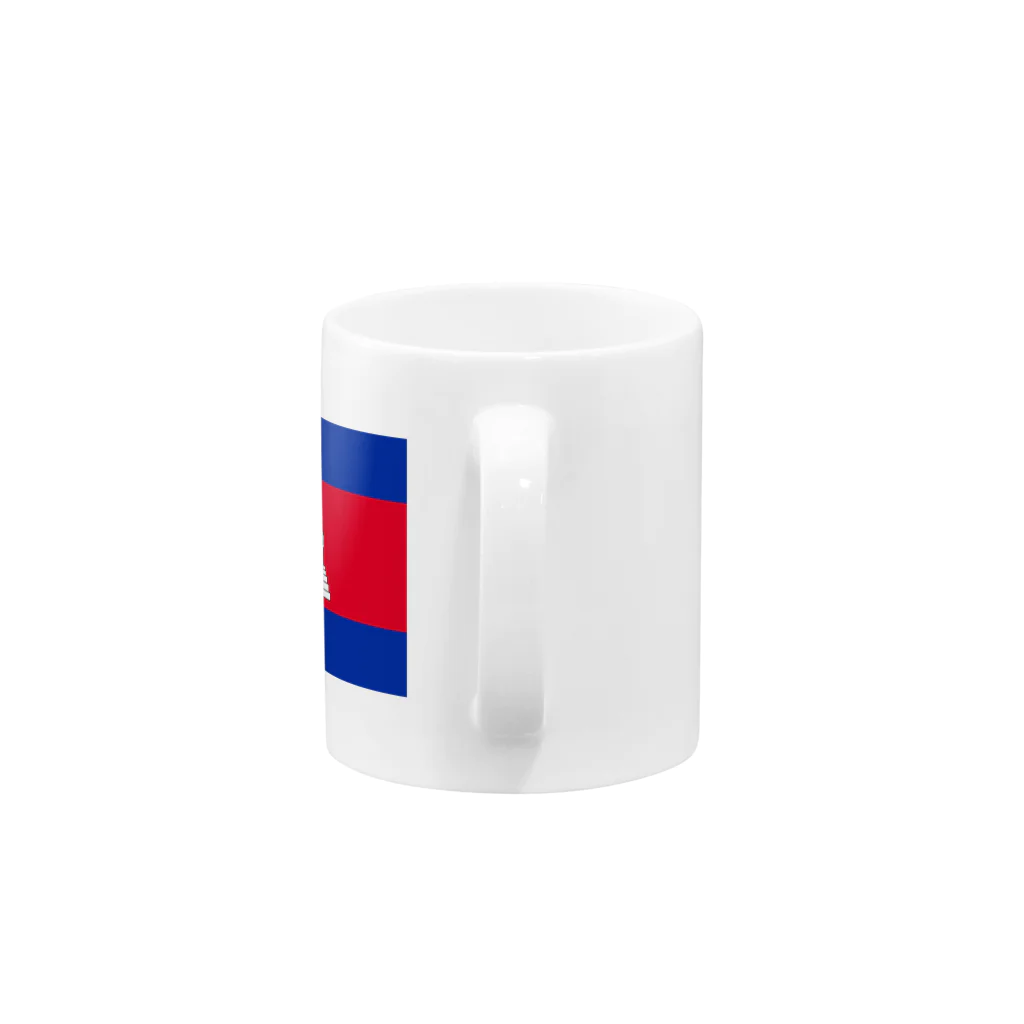 大のカンボジア国旗 胸ロゴ Mug :handle