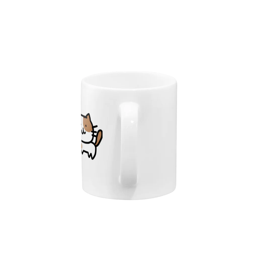 yuipppのしろちゃねこ Mug :handle
