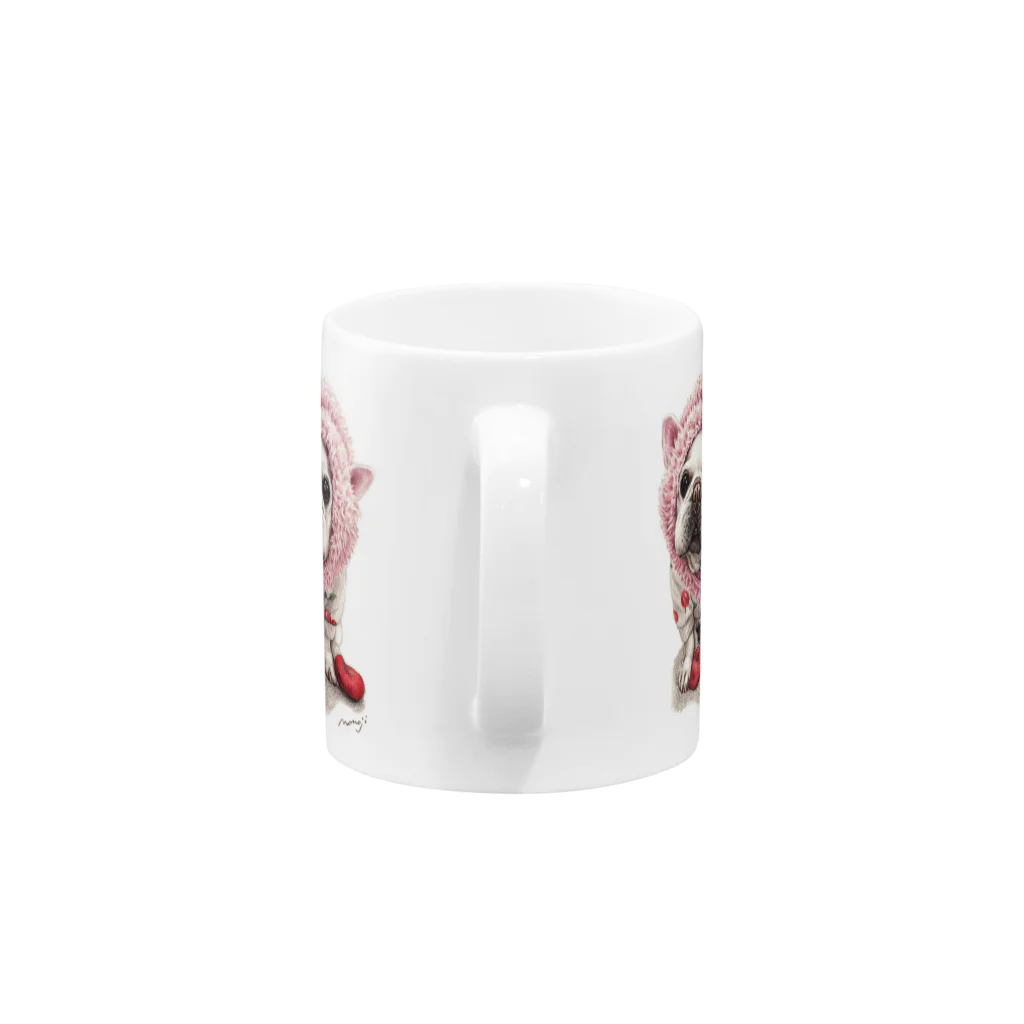 Momojiの犬画のフレンチブルドッグ7 Mug :handle