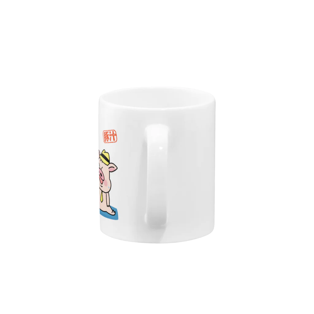 うさぎまるえkawaiishop の豚汁兄弟ー爆笑 Mug :handle