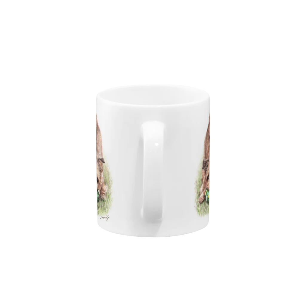 Momojiの犬画のノーフォークテリア19 Mug :handle