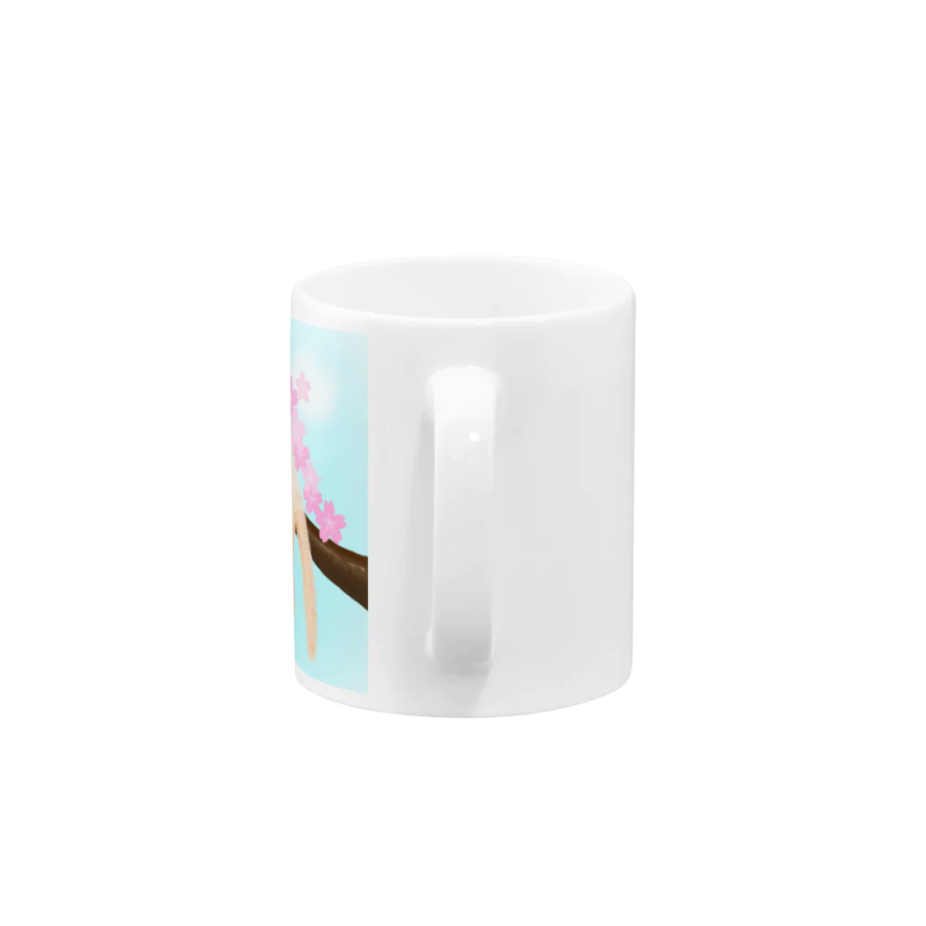 たくらだ猫の猫ハウスの桜ねんねsky Mug :handle