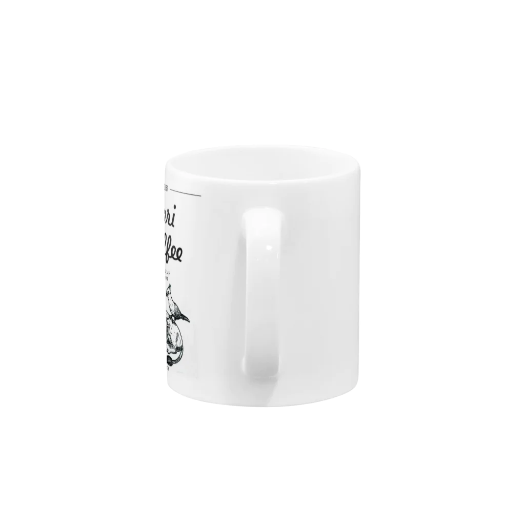 _rijittaのことり珈琲タンザニア　エボシドリとライオン Mug :handle