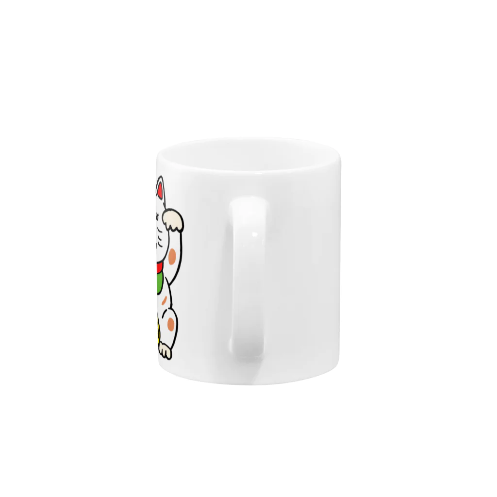 右手リアンうめもと公式の招き猫のススム Mug :handle